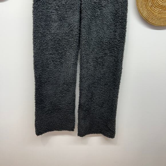 Aerie Gray Cozy Fuzzy Fleece Wide Straight Leg Sweats Pants XL Loungewear Warm - Picture 4 of 5